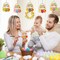 Wooden Easter Ornaments to Paint Spring Decoration Happy Easter Cutouts Unfinished 24PCS 3.5 inches, DIY Blank Unfinished Christmas Tree Wood Discs Ornament for Home Crafts Hanging